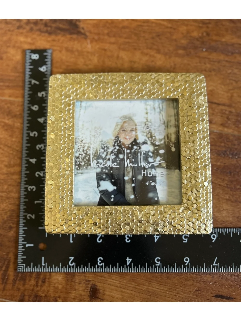 Nicole Miller Home Gold Textured 4x4 Inch Photo Frame